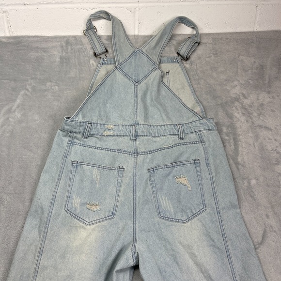 NWT Aaron & Amber Overalls Womens XL Blue Denim Flared Leg Adjustable Straps - Picture 10 of 10